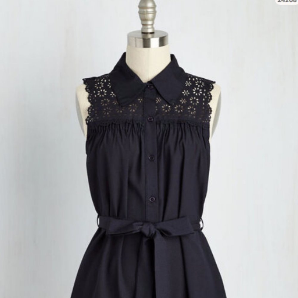 Modcloth Gazebo Skylight A-Line Dress in Navy